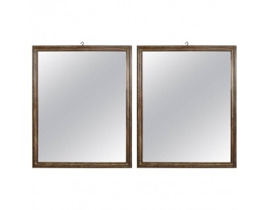 Pair of Large Carved Wood and Mecca Frames Now Mirrors