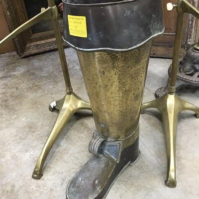 Brass Umbrella Holder Shaped as Boot 