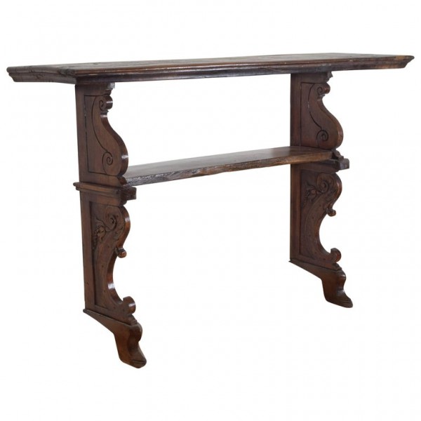 Walnut Tall Wall Console