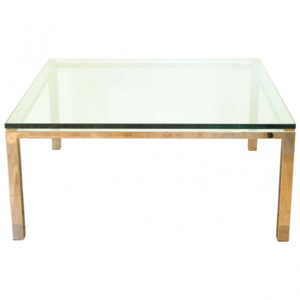 Chrome and Glass Square Coffee Table
