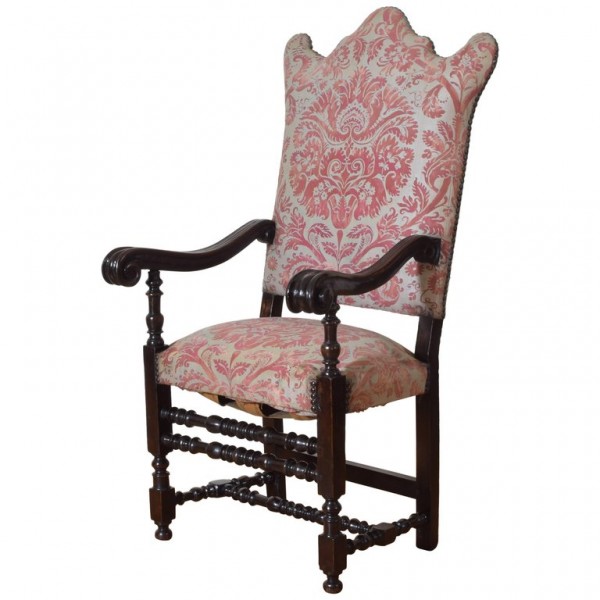 Walnut and Upholstered Poltrona
