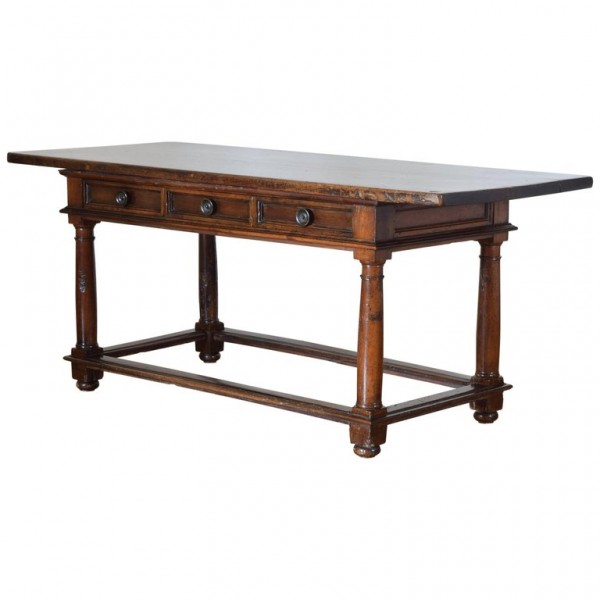 Walnut 3- Drawer Center or Library Table