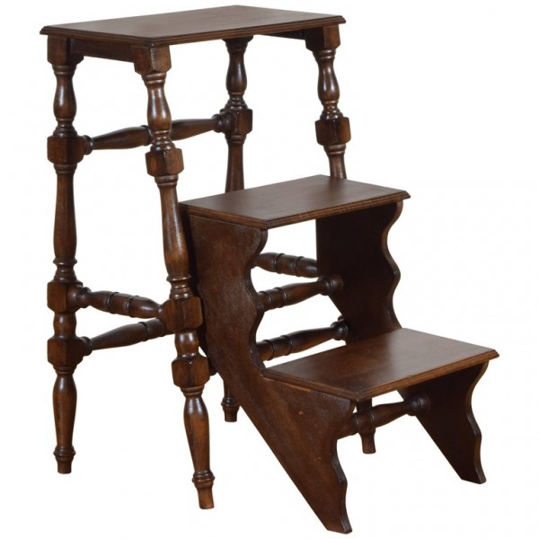 Pair of Turned Wood Metamorphic Library Steps