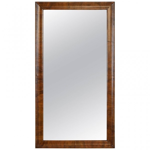 Solid Shaped Walnut Wall Mirror