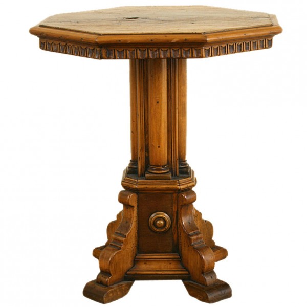 Light Walnut Octagonal Side Table