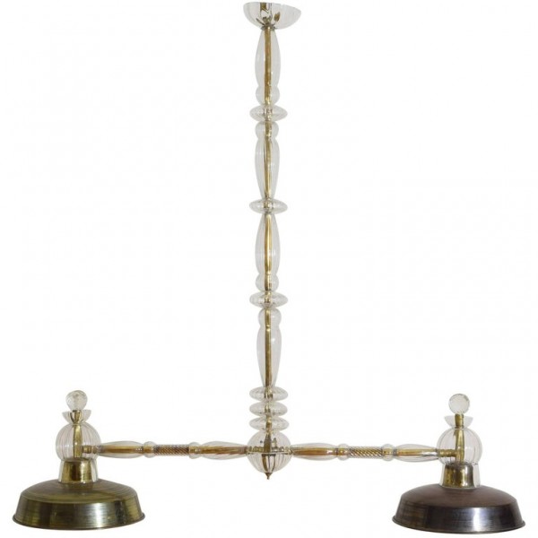 Baccarat Crystal and Brass Billiards or Kitchen Light