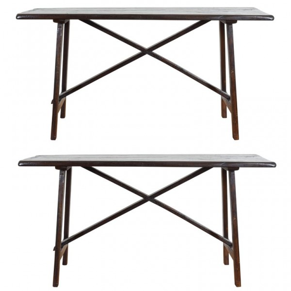 Pair of Trestle Console Tables