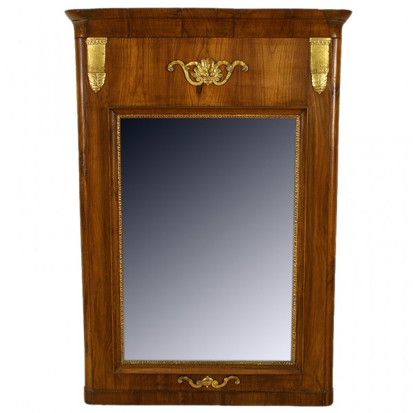 Walnut and Carved Giltwood Mirror