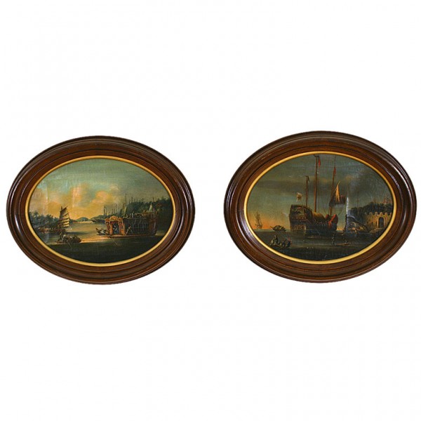 Pair of Oils on Canvas, Harbor Scenes