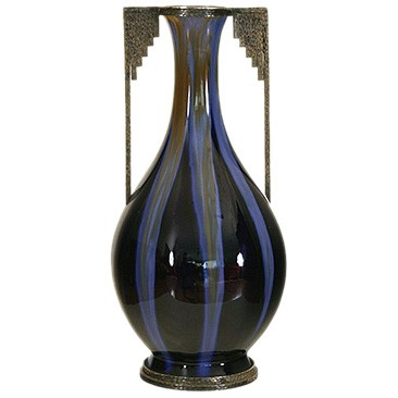 Ceramic Silver Mounted Vase