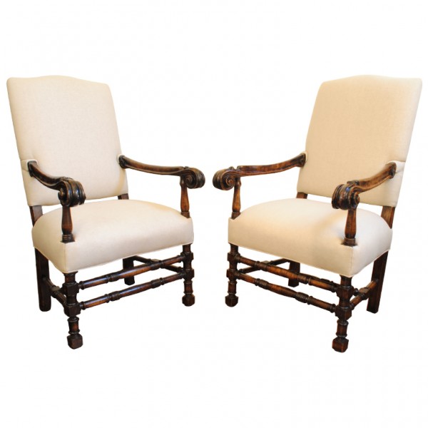 Pair of Pinewood  Armchairs