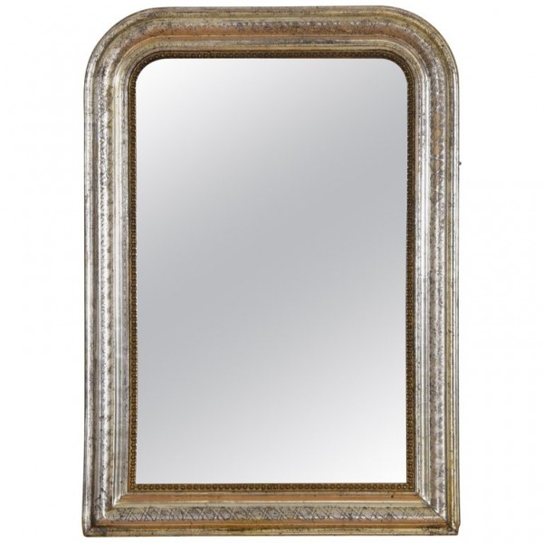 Shaped and Incised Silver Gilt Mirror