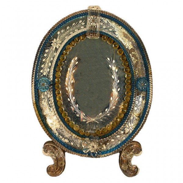 Small Glass Frame with Etched Glass Mirrorplate