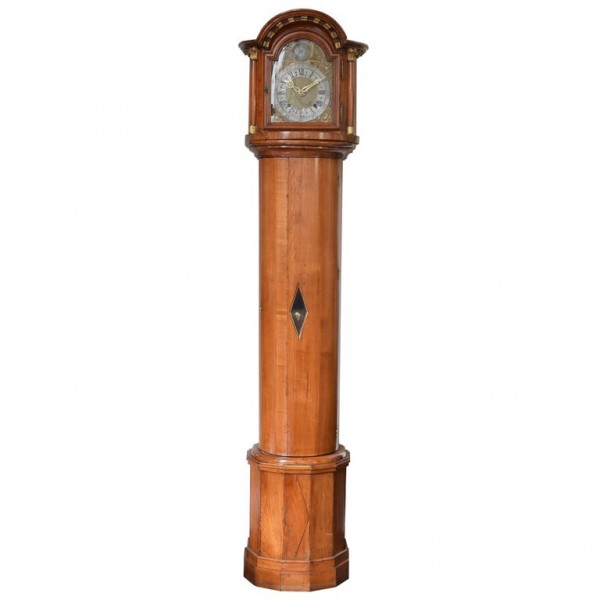 Fruitwood and Giltwood Tall Case Clock