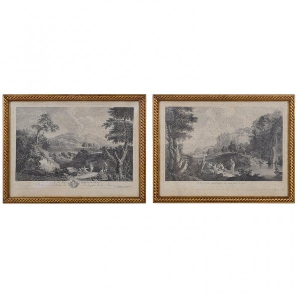 Pair of Engravings in Gilt Gesso Frames, Views of Dresden