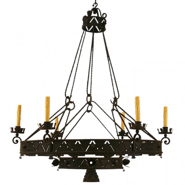 Wrought Iron 6/7 Light Chandelier