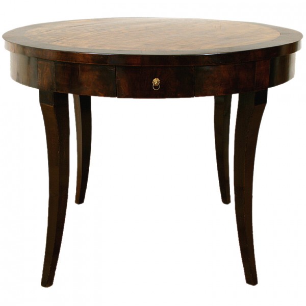 Walnut and Platane 3-Drawer Center Table