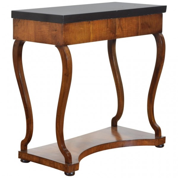 Walnut, Ebonized, Marble-Top Console
