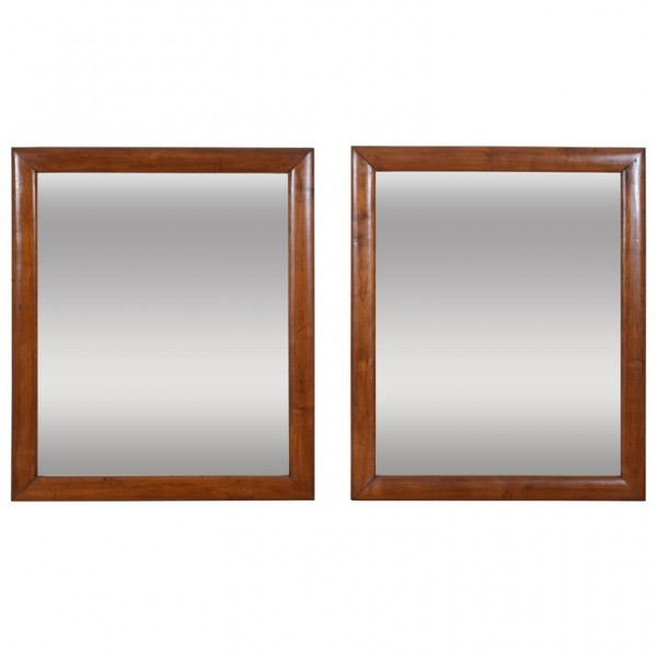 Pair of Solid Walnut Mirrors