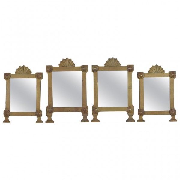 Set of 4 Patinated Bronze Mirrors