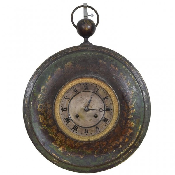 Tole and Parcel Gilt Wall Clock