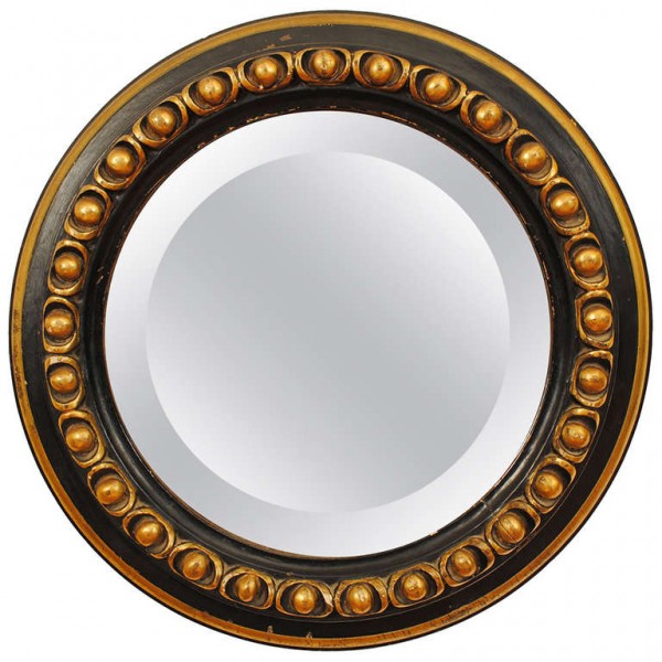 Giltwood and Ebonized Mirror