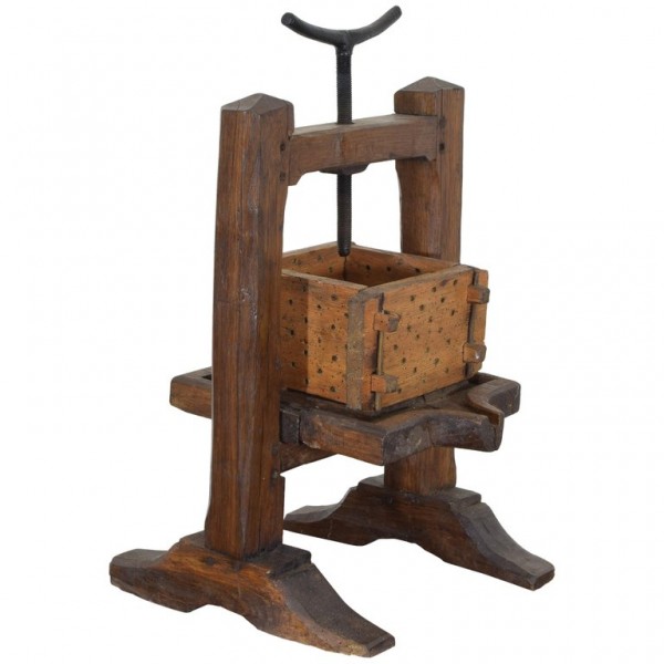 Wooden and Iron Cheese Press