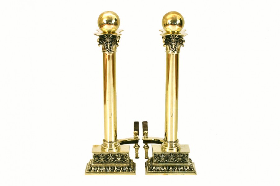 Pair of Brass Andirons