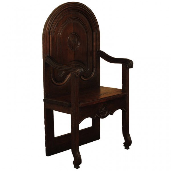Carved Oak Hall Chair 