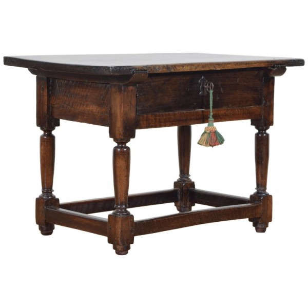 Low Walnut 1-Drawer Table