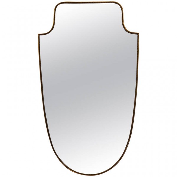 Brass Trimmed Wall Mirror 