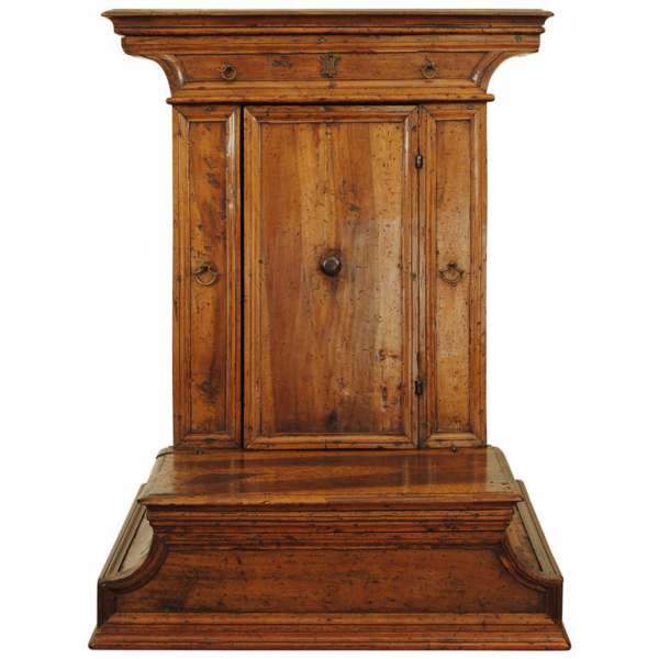 Walnut Inginocchiatoio Cabinet with Unique Curved Plinth Base