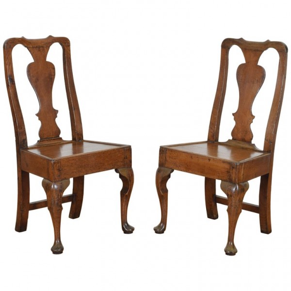 Pair of Oak Side Chairs