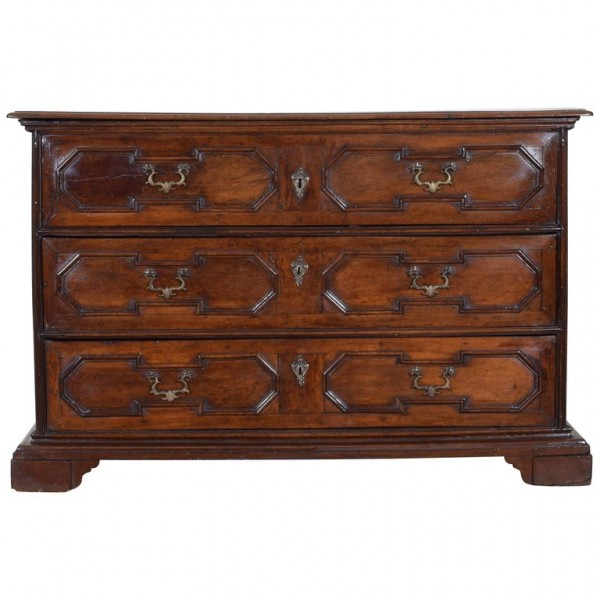 Walnut 3-Drawer Commode