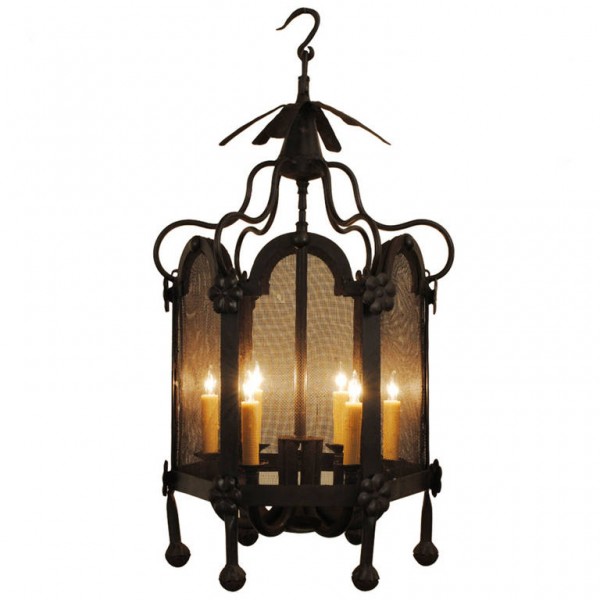 Wrought Iron 6-Light Lantern