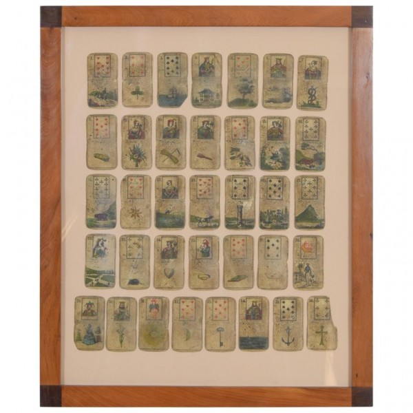 Framed Collection of Tarot or Playing Cards