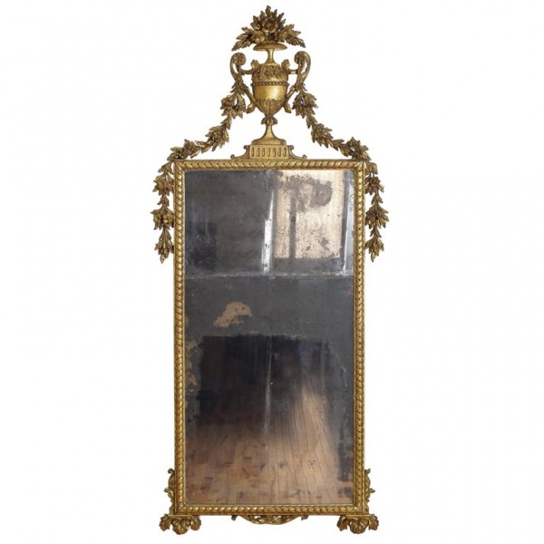 Carved Giltwood Footed Mirror