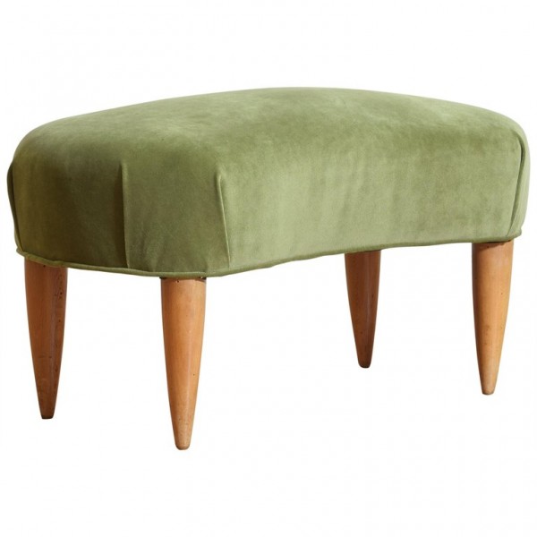 Light Walnut and Upholstered Bench