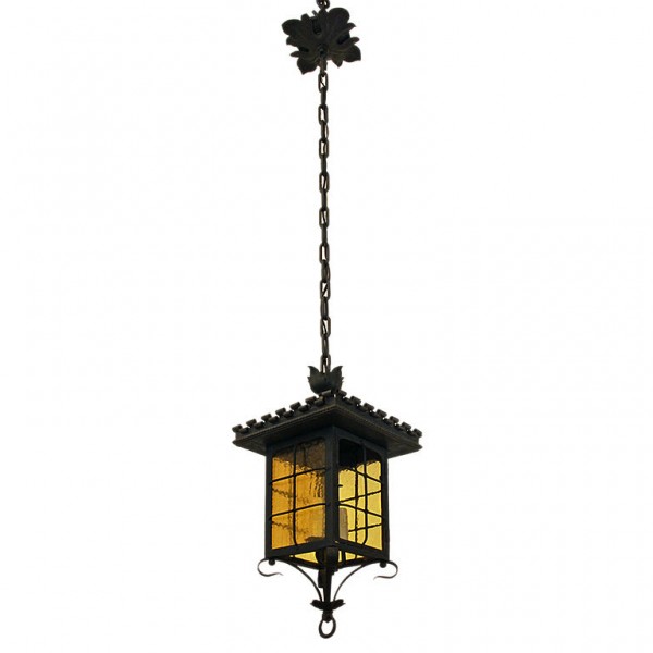 Iron, Metal, and Glass Lantern