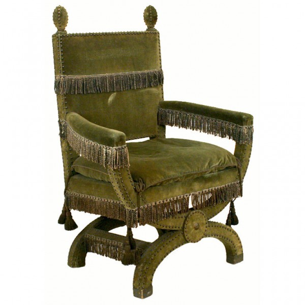 Velvet Upholstered Armchair