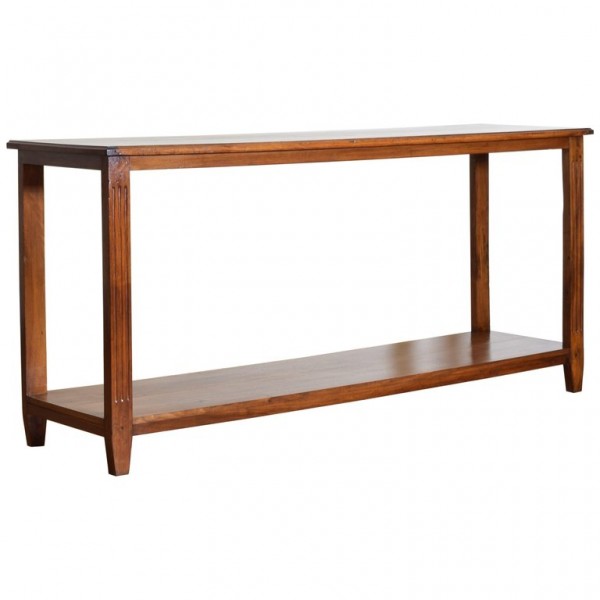 Walnut 2-Tier Console Table