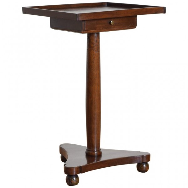 Walnut Tray Top 1-Drawer Table