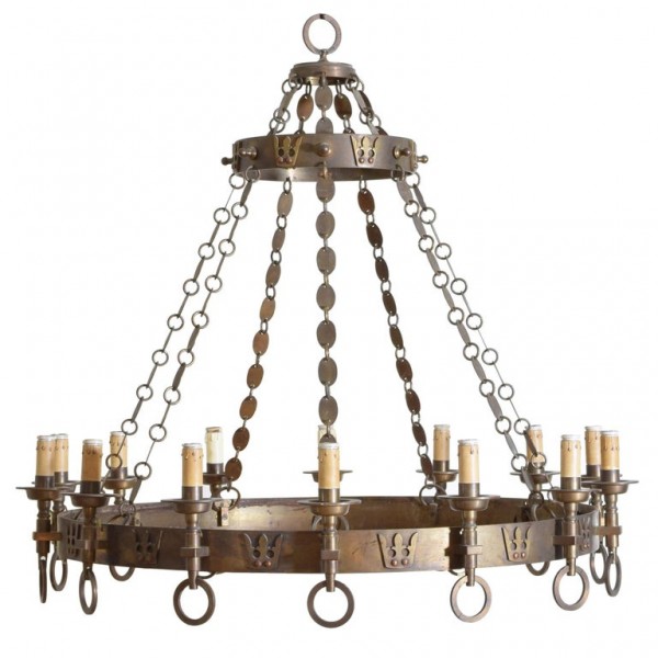 Brass 14-Light Chandelier