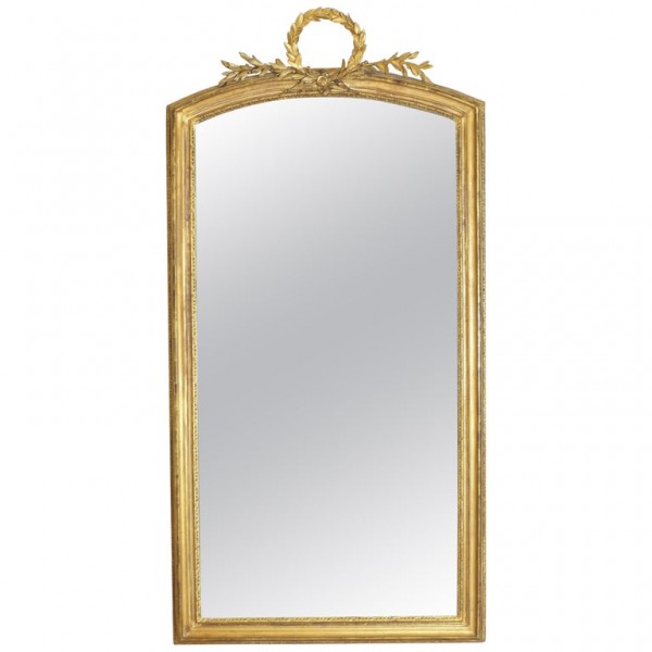 Carved Giltwood and Carved Gesso Tall Mirror