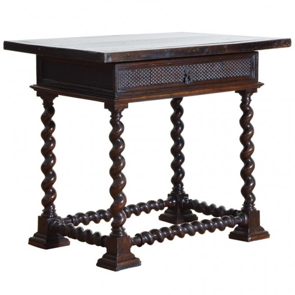 Carved 1-Drawer Table