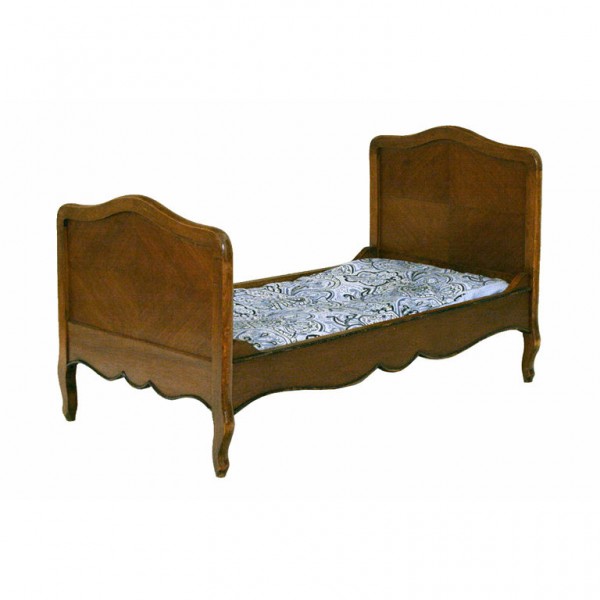 Walnut and Ebonized Miniature Bed