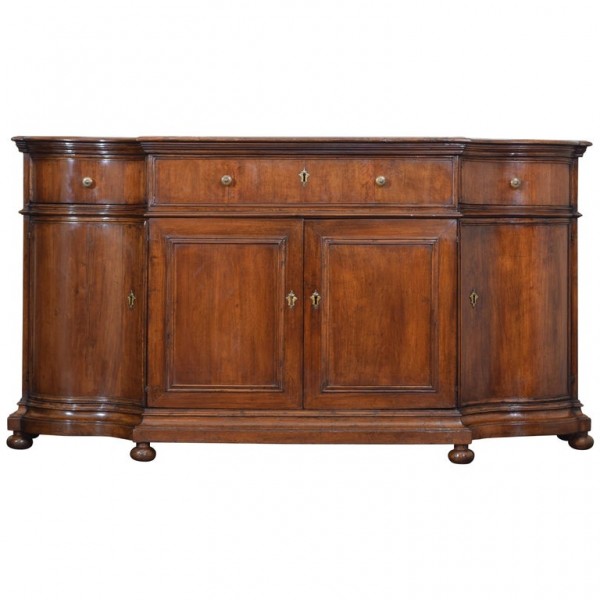Walnut and Inlaid Secretary Credenza