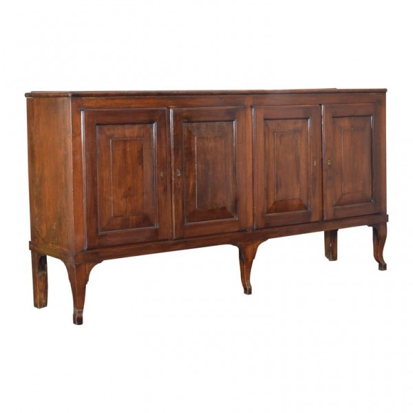 4-Door Paneled Credenza in Walnut