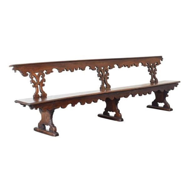 Monumental Walnut Bench