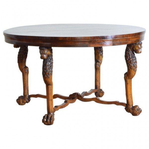 Carved Walnut Center Table